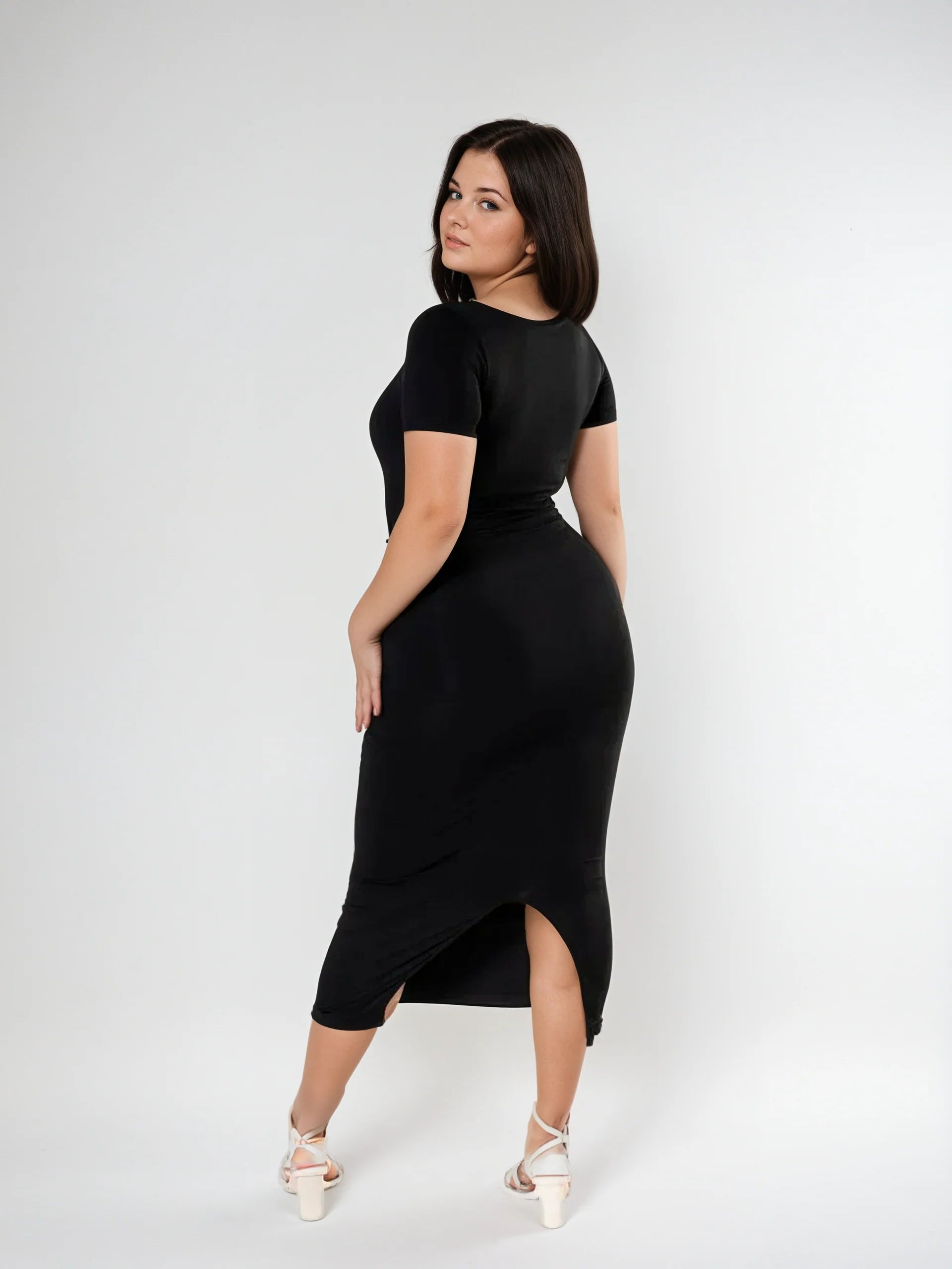 Vita Di Palma™ | Short Sleeve Midi Shapewear Dress