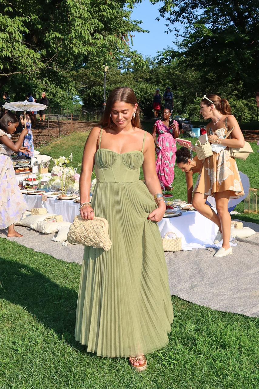 Hayley: Bustier Sleeveless Midi Dress