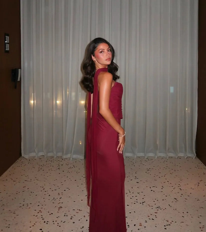 Aniyah: Strapless Bodycon Maxi Dress
