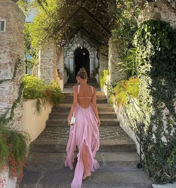 Collins: Ruffle Strapless Maxi Dress