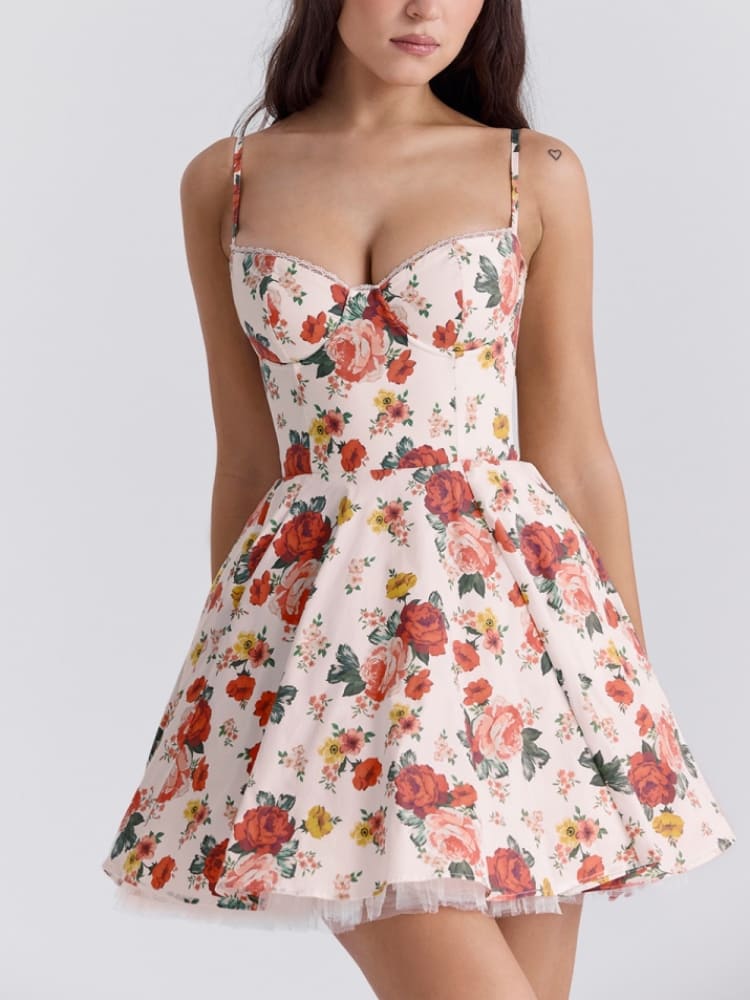 Vita Di Palma™ | Italian Rose Print Tulle Mini Dress